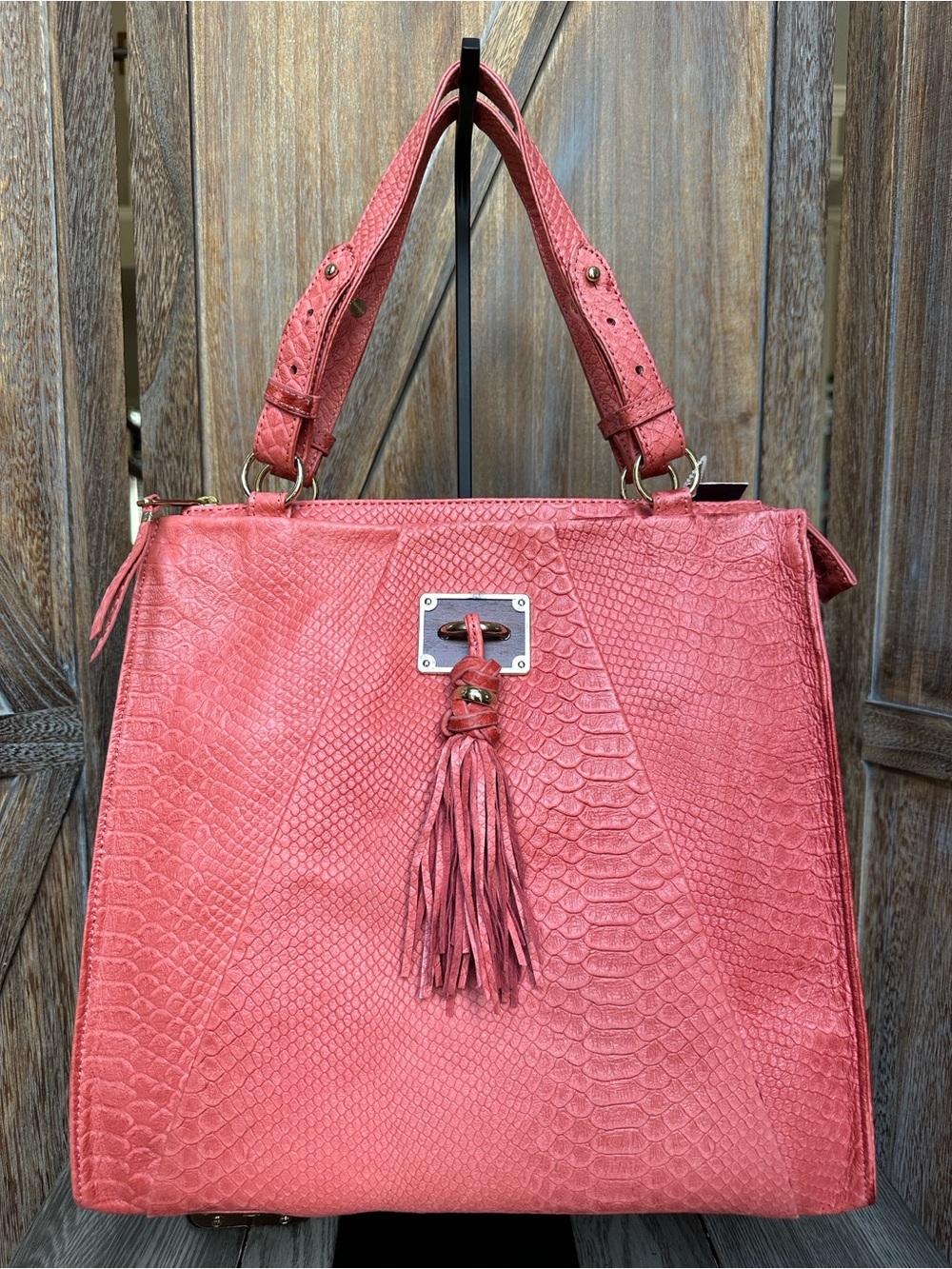 Elliott Lucca Cayen Exotic Genuine Leather Handbag Tote New with Tags